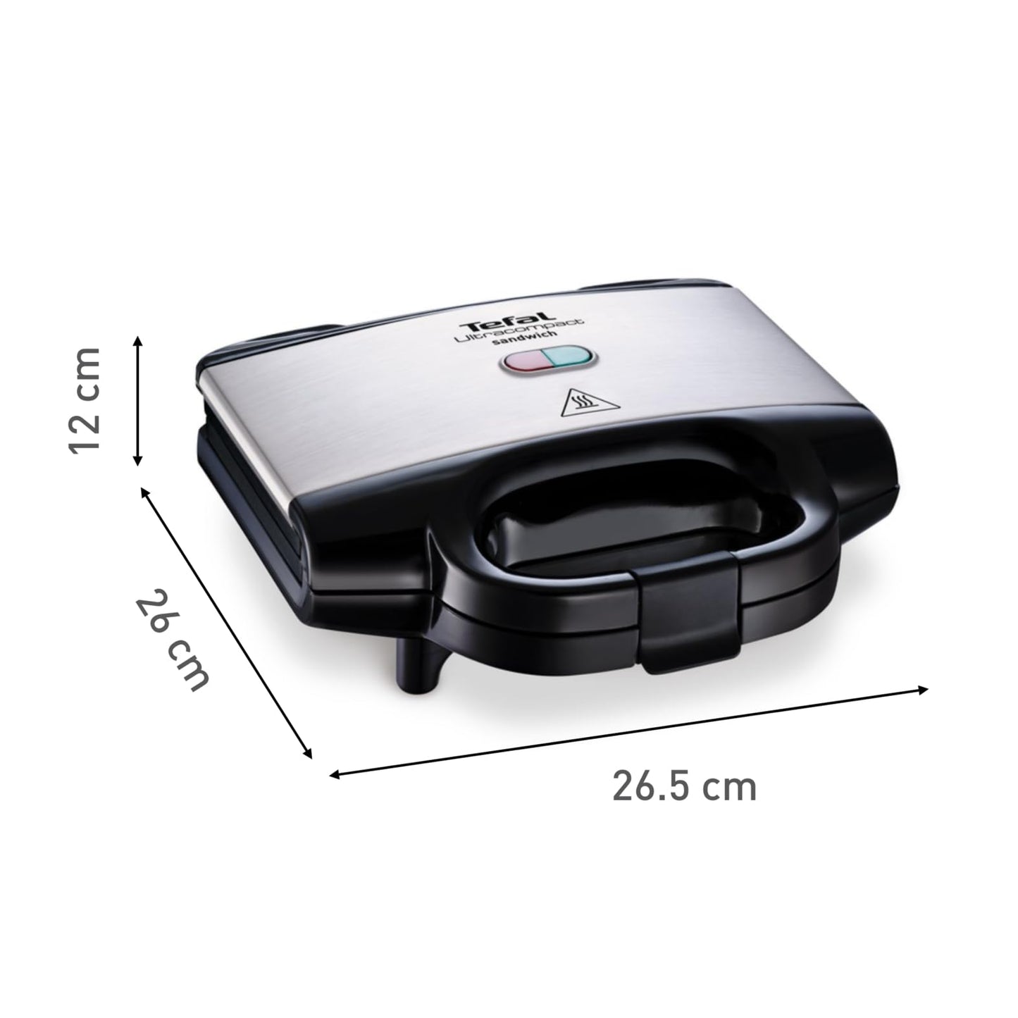 Tefal Appareil à croque-monsieur, Rapide et puissant, Rangement facile, Revêtement antiadhésif, Verrouillage pour plus de sécurité, Poignée thermorésistante, Ultracompact SM155212