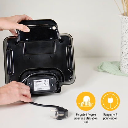 Tristar gaufrier Noir, Acier Inoxydable - 2 gaufres - 1 000 W - WF-2195