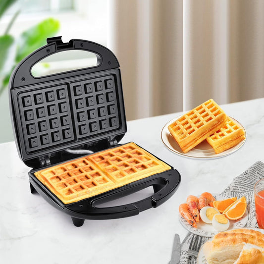 YASHE Appareil à gaufre, 750W Gaufrier Electrique, Machine a Gaufre pour 2 Gaufres, Plaques Antiadhésives, Température Automatique, Lumière De Cuisson