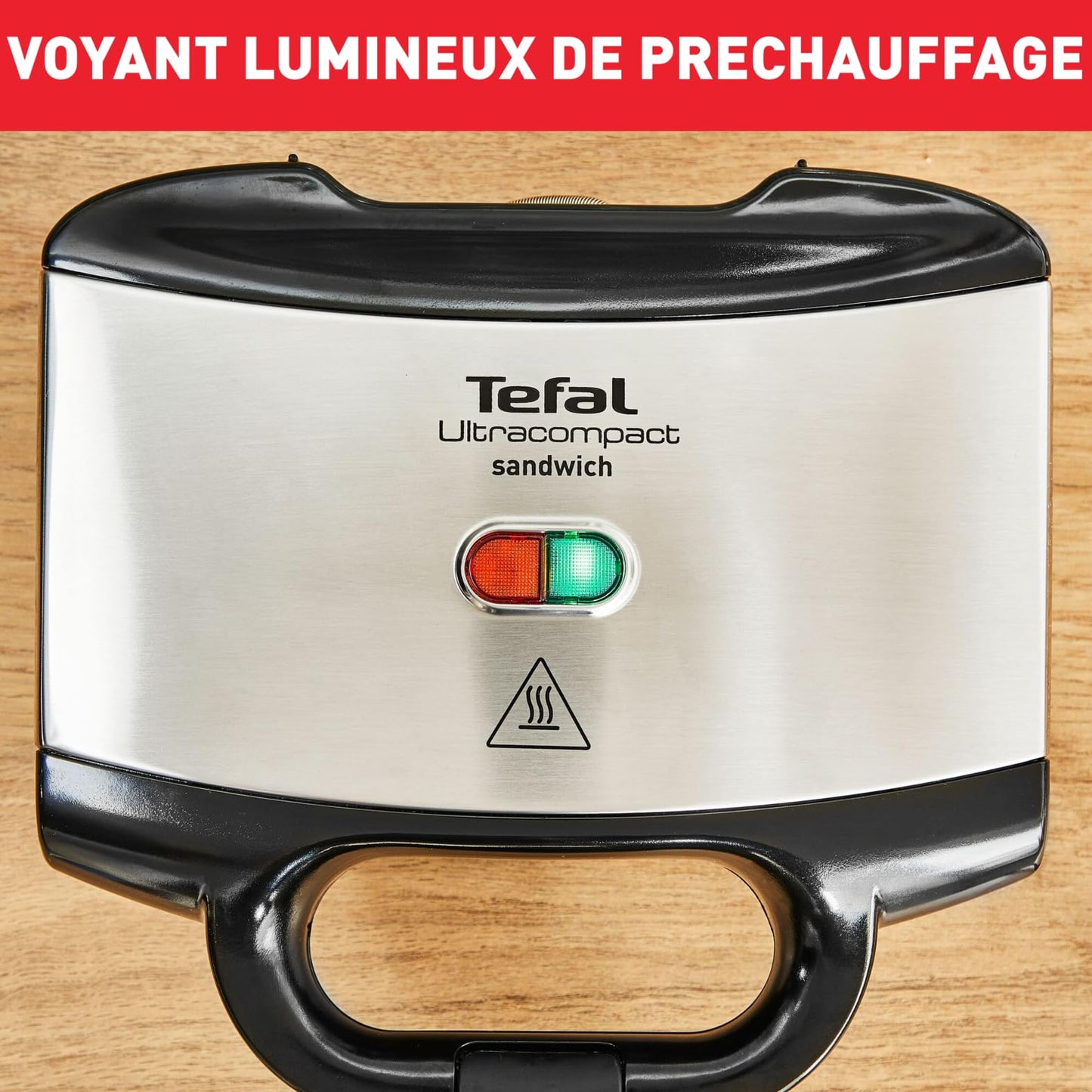 Tefal Appareil à croque-monsieur, Rapide et puissant, Rangement facile, Revêtement antiadhésif, Verrouillage pour plus de sécurité, Poignée thermorésistante, Ultracompact SM155212